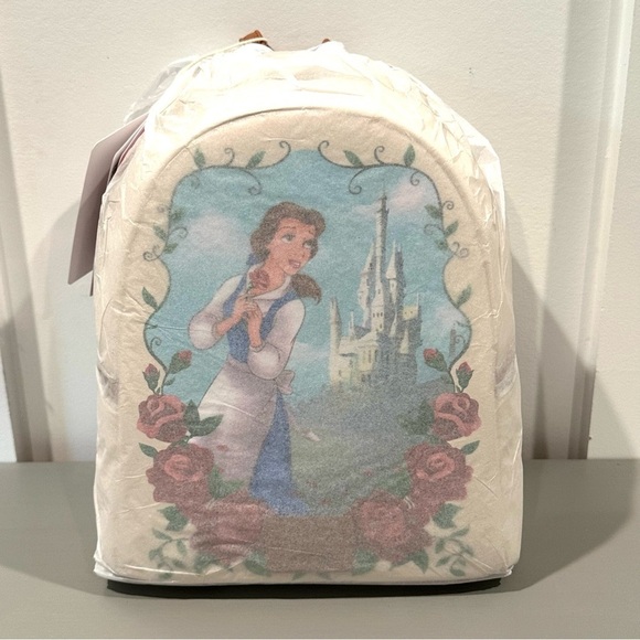 Loungefly Disney Beauty and the Beast Belle Castle and Roses Backpack
